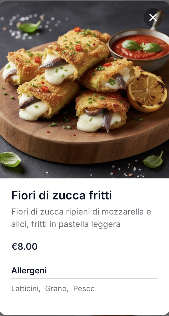 Scheda piatto: Fiori di zucca fritti